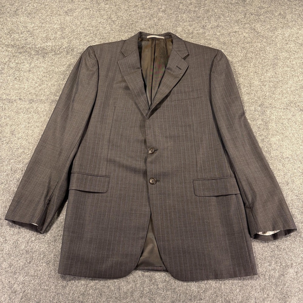 Hickey Freeman Blazer Mens 42 L Gray Pinstripe Tasmanian Super 150 Loro Piana